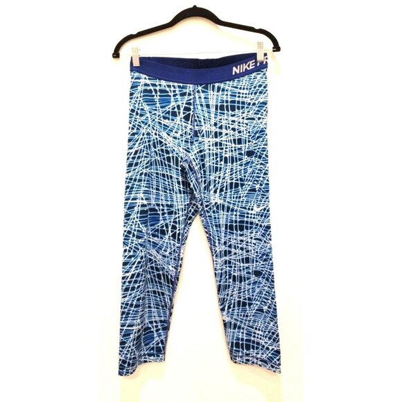 Nike Pro Game Royal Cool Tracer Training Capri Leggings Size L - Picture 2 of 15